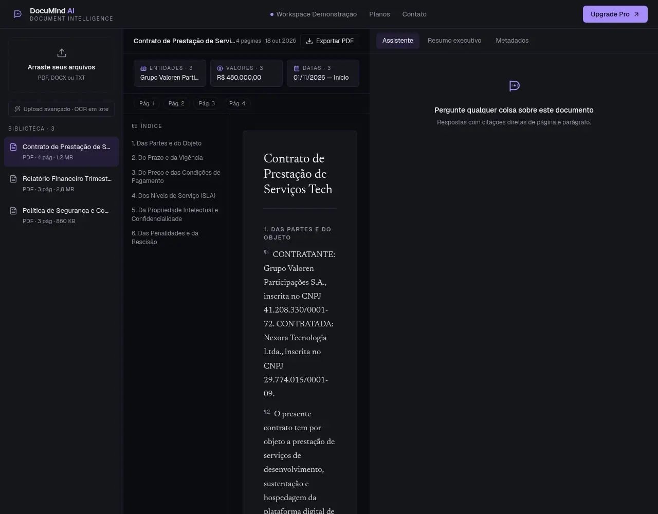 Tela do projeto DocuMind AI