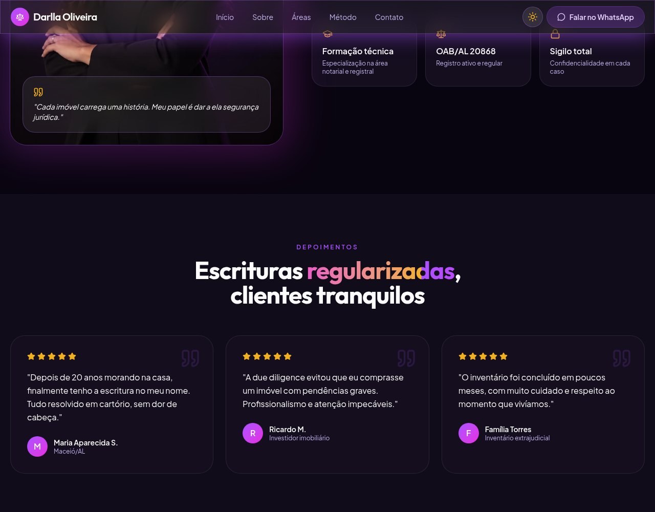 Detalhe 5 do projeto Darlla Imobiliário Notarial