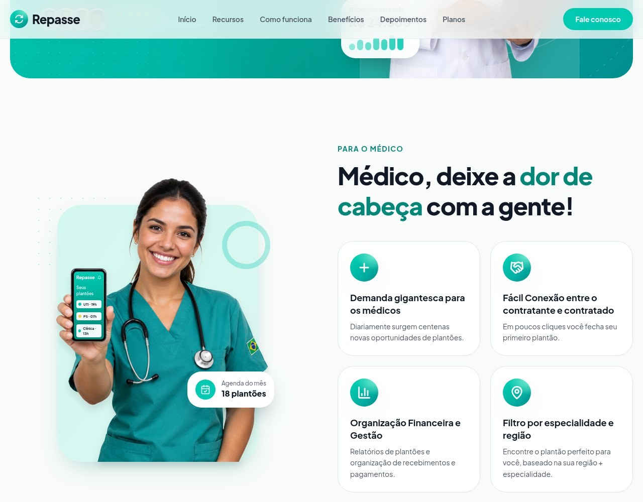 Detalhe 1 do projeto Repasse Médicos Plantonistas