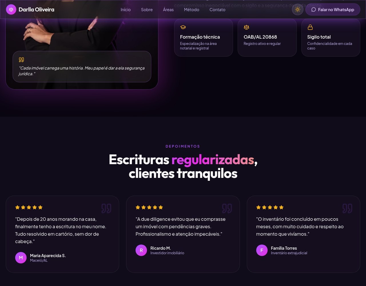 Detalhe 4 do projeto Darlla Imobiliário Notarial