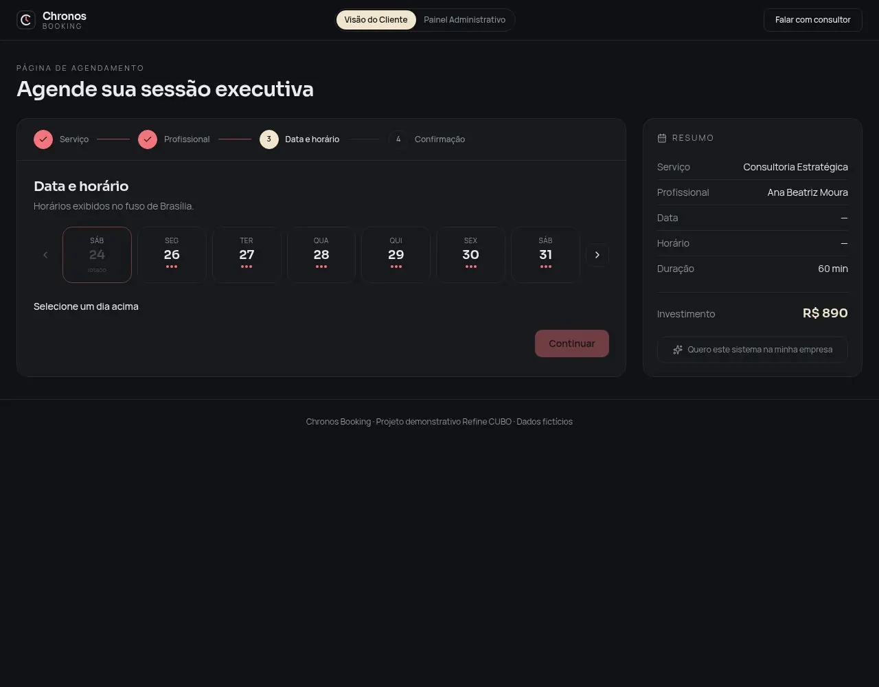 Detalhe 4 do projeto Chronos Booking