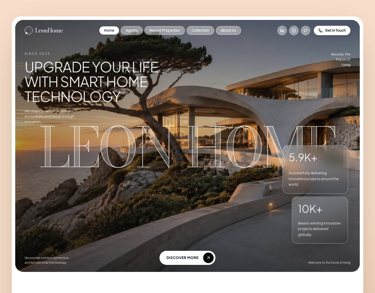 Tela do projeto Leon Smart Home Real Estate