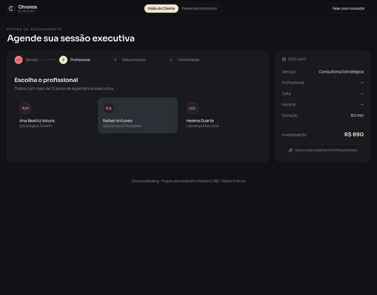 Detalhe 3 do projeto Chronos Booking
