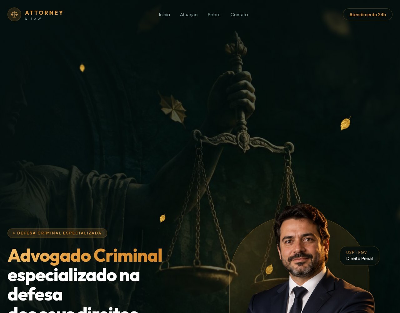 Tela do projeto Lamark Criminal Advocacia
