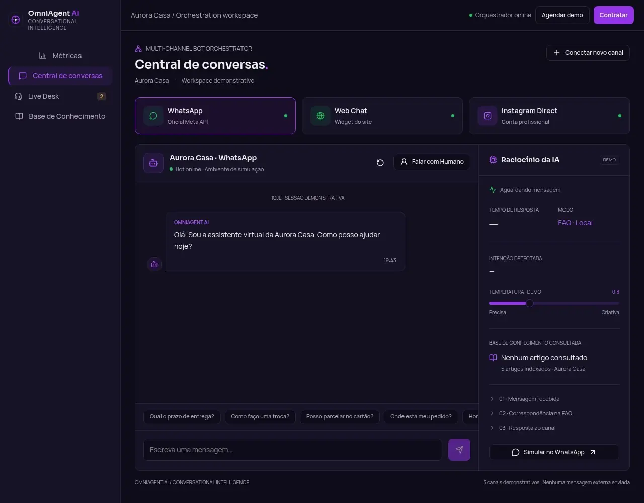 Tela do projeto OmniAgent AI