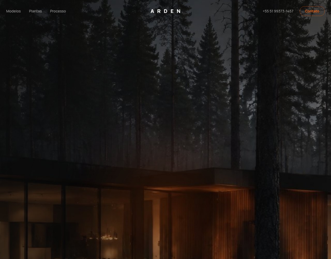 Tela do projeto Arden Modular Retreats
