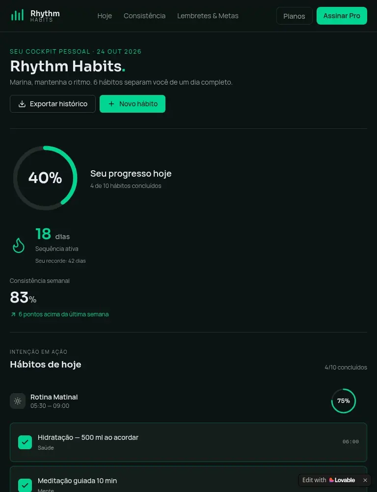Detalhe 4 do projeto Rhythm Habits