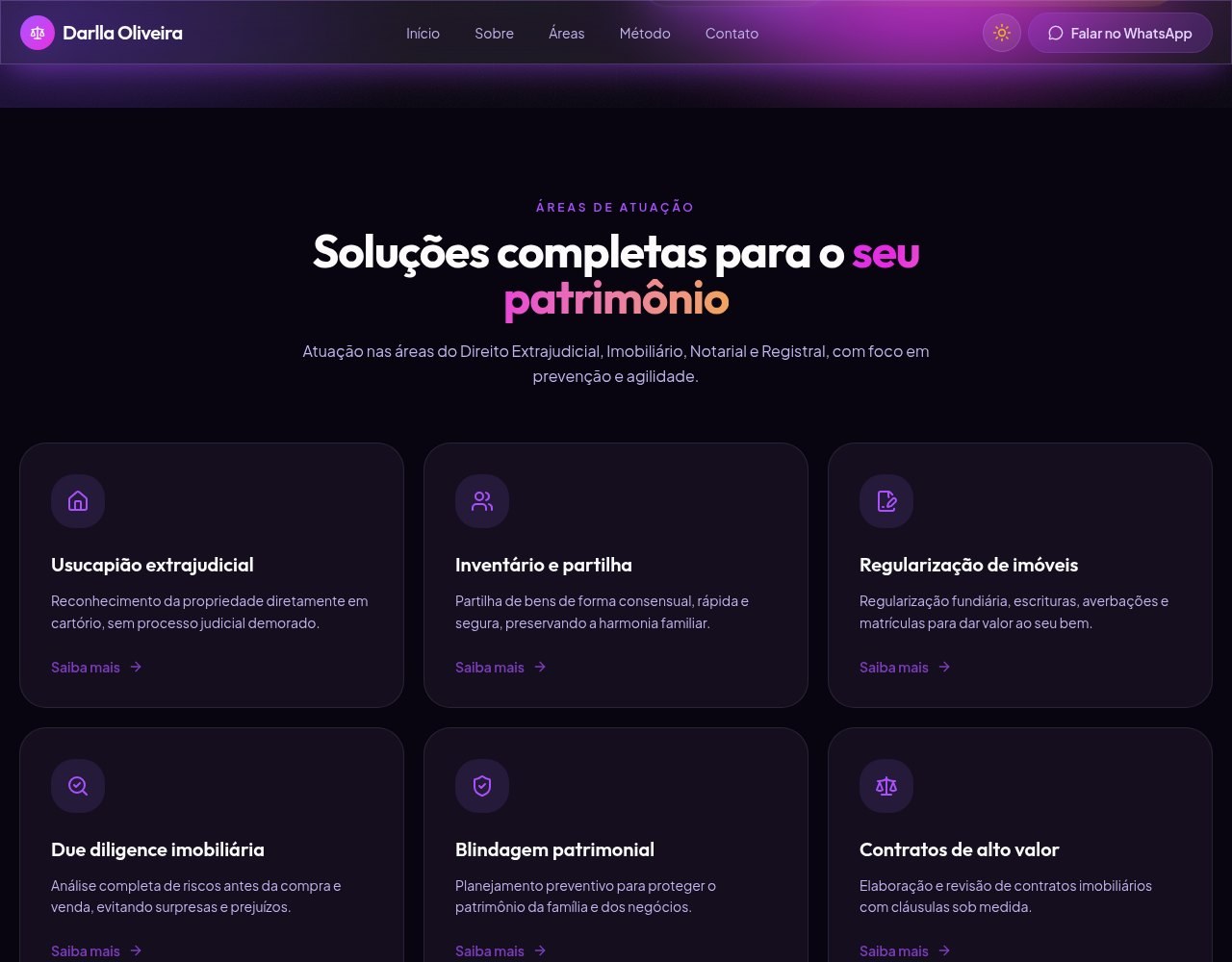 Detalhe 1 do projeto Darlla Imobiliário Notarial